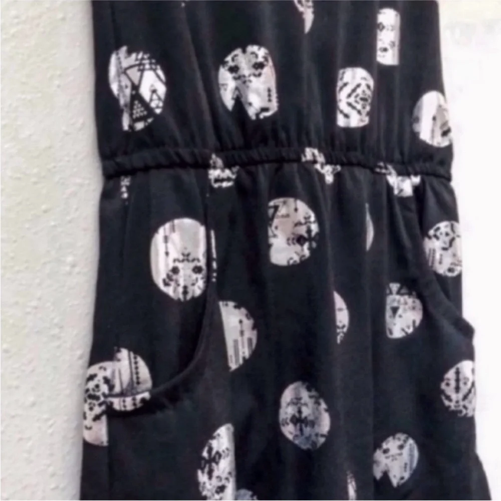 Kids LuLaRoe Mae Dress Elegant Black Silver Metallic